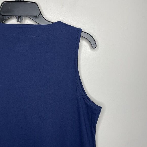 LANDS END Womens Navy Blue Cotton Jersey Swim Cover-Up Dress NEW Embellished S - Picture 5 of 9